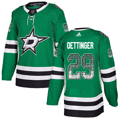 Adidas Men Dallas Stars #29 Jake Oettinger Green Home Authentic Drift Fashion Stitched NHL Jersey